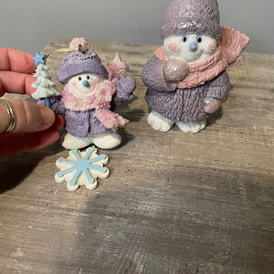 Vintage Snowman Figurine Christmas Tree Decorations Set